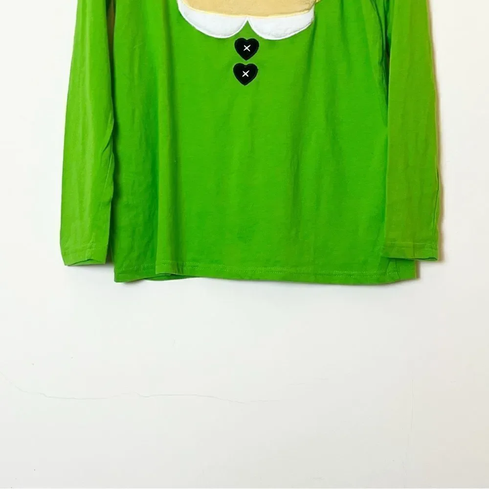 Secret Santa Christmas Elf Santa’s Helper Sleep Shirt, Size Large Green
